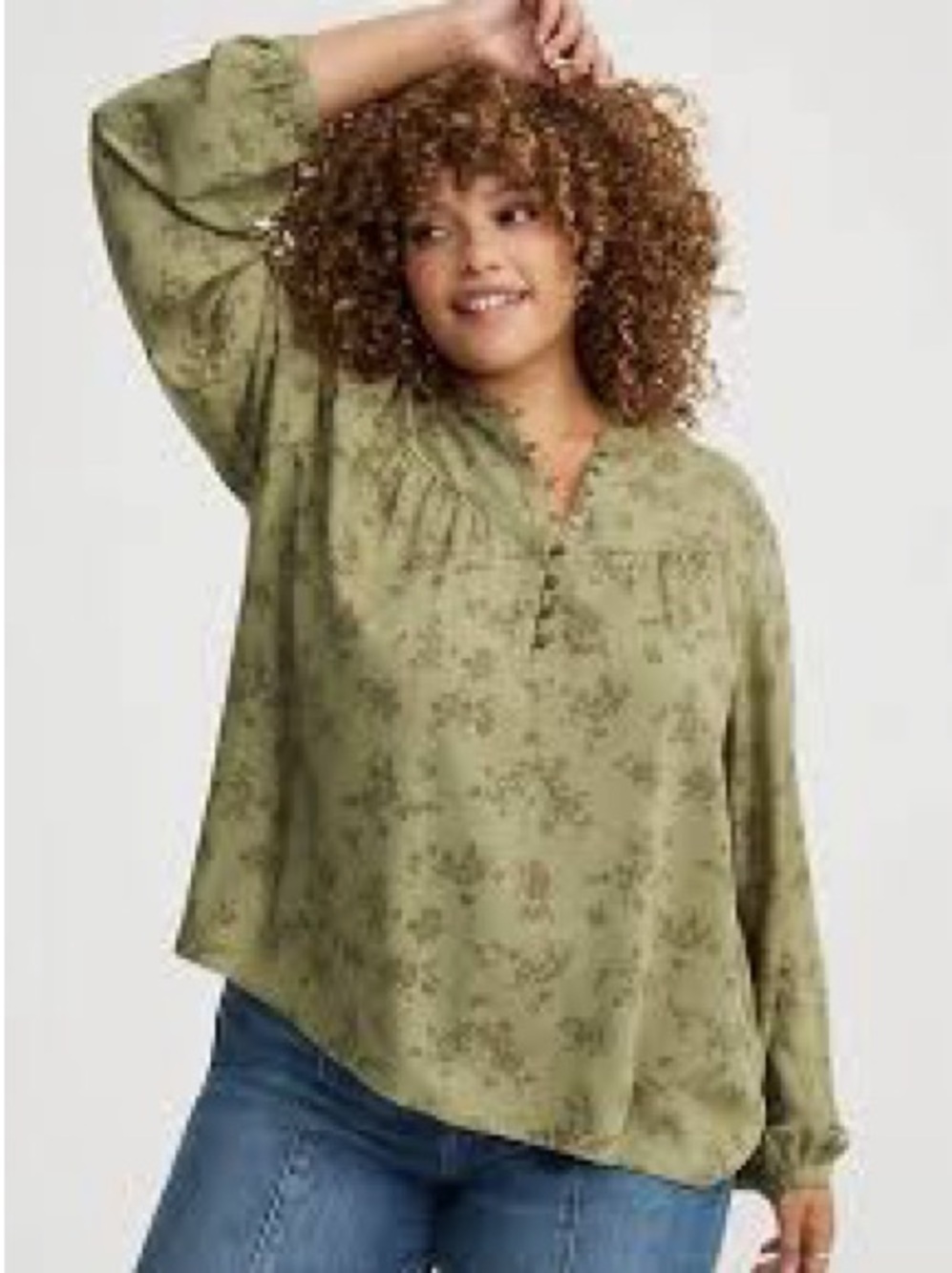 Torrid NWT Challis Long Sleeve Blouse Whimsy Floral Size 1(14-16)